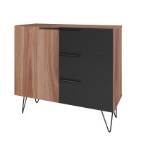 Manhattan Comfort S-405AMC240 Beekman 35.43 Sideboard with 2 Shelves in Brown and Black